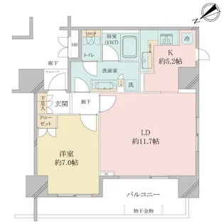 D’クラディアスイートアリーナ【6階】の間取り