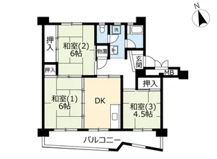 UR戸頭【7階】の間取り