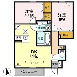 レジデンス ヴェリータ【1階】の間取り