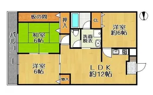 ロキシーグリーンキャッスルB【3階】の間取り