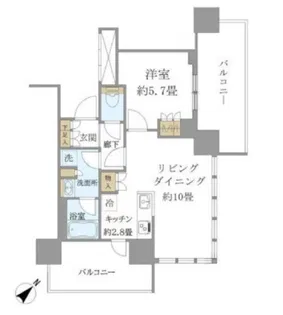 Brillia Tower 浜離宮【4階】の間取り
