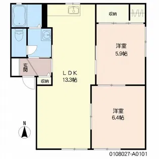 ディアスHIRO V【1階】の間取り