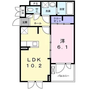 プレゾン・ピエス【2階】の間取り