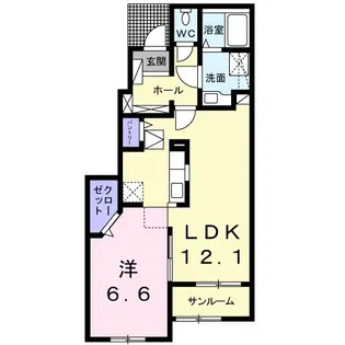 リゼール・ド・レ・ミュE館【1階】の間取り