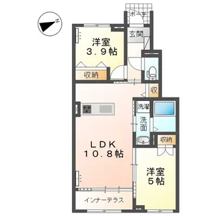 ビレッジヒルズ京山【1階】の間取り