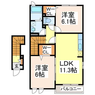 グランジュテ【2階】の間取り