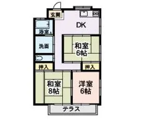 山形県山形市中桜田1【アパート】の間取り