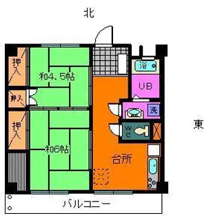 2DKの間取り画像