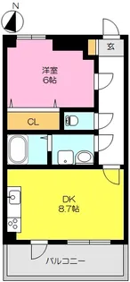 1LDKの間取り画像