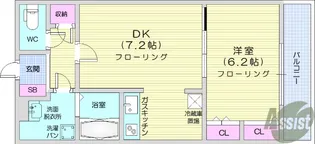 ソレアード小松島2【3階】の間取り