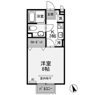 群馬県高崎市上中居町【アパート】の間取り