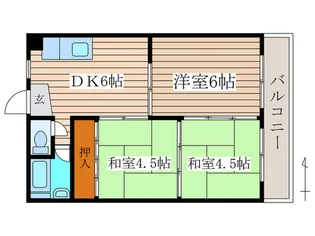 瑞穂コーポ【6階】の間取り