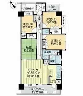 野村ステイツ河原町ガーデンスクエア【4階】の間取り