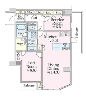 グラマシー恵比寿【7階】の間取り