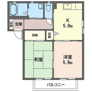 タウンコートB【2階】の間取り
