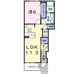 リバー・アイランド【1階】の間取り