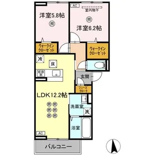 モン・サン・ブルー【1階】の間取り