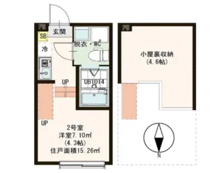 東京都足立区中川2【アパート】の間取り