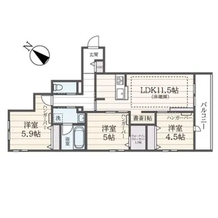 東京都世田谷区深沢5【マンション】の間取り