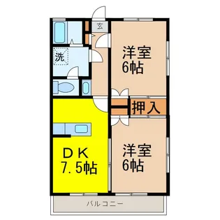 ハイツ蓮見【1階】の間取り