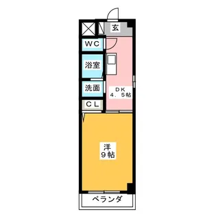 ウィンコート宮脇【1階】の間取り