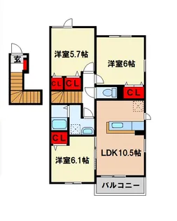 3LDKの間取り画像