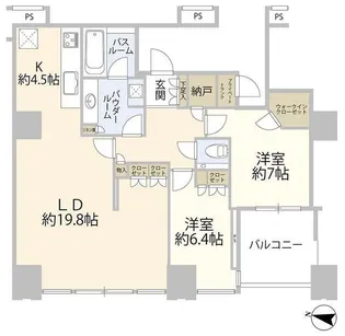 ワールドシティタワーズ アクアタワーA【29階】の間取り