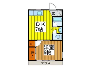 三鷹国際ハイツ あぱーと【1階】の間取り