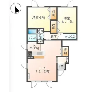 パルジュデビュール【1階】の間取り