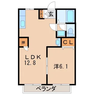 コスモスハイツIII【1階】の間取り