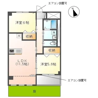 ジャルダン ドゥテ【1階】の間取り