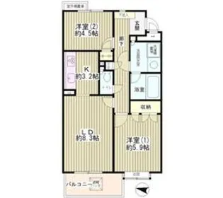 フラット浜田山【3階】の間取り