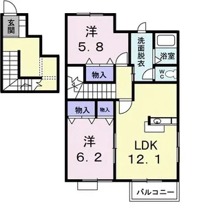 アプローズA【2階】の間取り