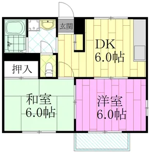 清水ハイツ【1階】の間取り