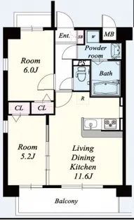 レフィナード博多【2階】の間取り