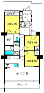 セレーノ大宮 E棟【6階】の間取り