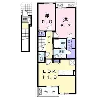 アウローラ古祖原A【2階】の間取り