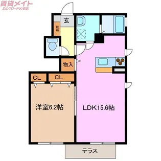 リーフガーデンハイツB棟【1階】の間取り