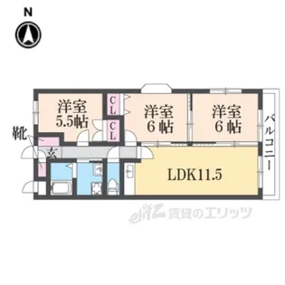 MAYUMIウエストサイド楠葉【4階】の間取り