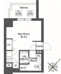 ユーレジデンス高輪台【6階】の間取り