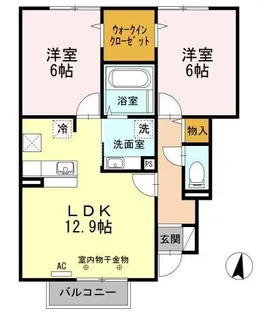 ヴェルチュ ノール【2階】の間取り