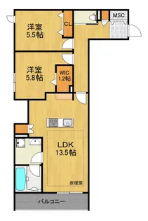 LA MAISON 千年【3階】の間取り