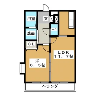 スカイヒルズ柳島【2階】の間取り