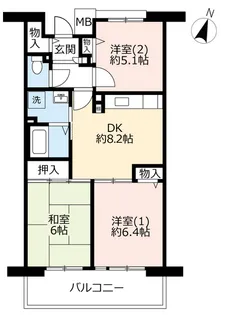 URグリーンヒルズ御影【4階】の間取り