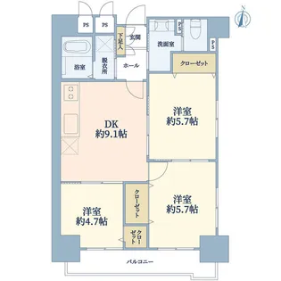 一橋学園サマリアマンション【2階】の間取り