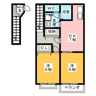 CASA PATIO B【2階】の間取り