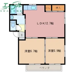 サンポート松寺F棟【2階】の間取り