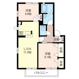 SAISONシモサトA【1階】の間取り