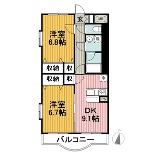 ボヌール・ヒーロー【1階】の間取り