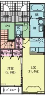 ディアコートE【1階】の間取り